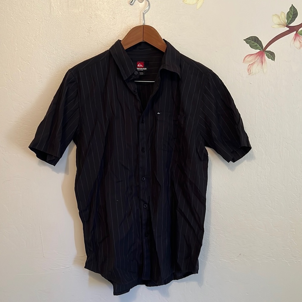 Quicksilver striped button down shirt, S